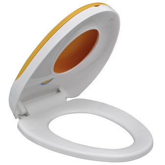 Toiletbril voor volwassenen/kinderen soft-close wit en geel 8718475940869 5