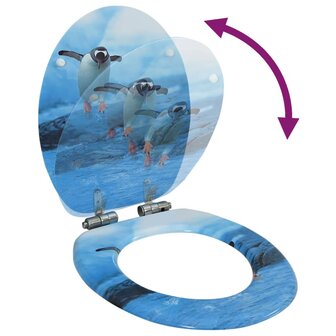 Toiletbril met soft-close deksel pingu&iuml;n MDF 8720286028629 2