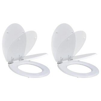 Toiletbril met soft-closedeksel 2 st MDF wit 8718475796831 1