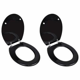 Toiletbrillen met deksels 2 st MDF zwart 8718475796879 1
