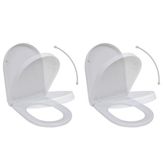Toiletbrillen met soft-close deksels 2 st kunststof wit 8718475797074 1