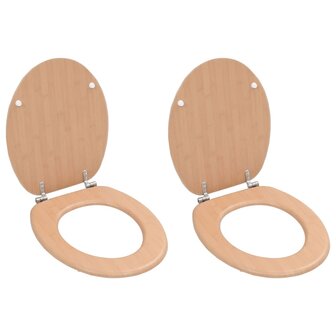 Toiletbrillen 2 st met deksels bamboeontwerp MDF 8719883691596 1