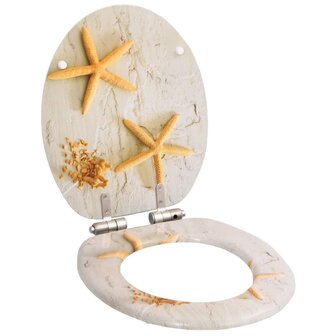 Toiletbrillen 2 st met soft-close deksels MDF zeesterontwerp 8719883691619 2