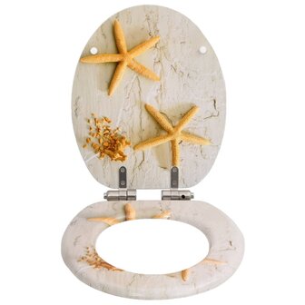Toiletbrillen 2 st met soft-close deksels MDF zeesterontwerp 8719883691619 3
