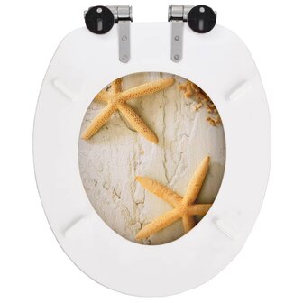 Toiletbrillen 2 st met soft-close deksels MDF zeesterontwerp 8719883691619 6
