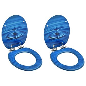 Toiletbrillen met soft-close deksel 2 st waterdruppel MDF blauw 8720286084168 1