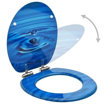 Toiletbrillen met soft-close deksel 2 st waterdruppel MDF blauw 8720286084168 2