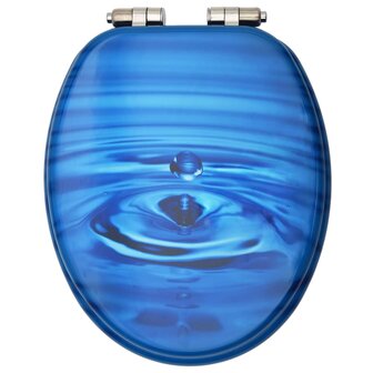 Toiletbrillen met soft-close deksel 2 st waterdruppel MDF blauw 8720286084168 5