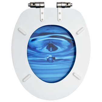 Toiletbrillen met soft-close deksel 2 st waterdruppel MDF blauw 8720286084168 6