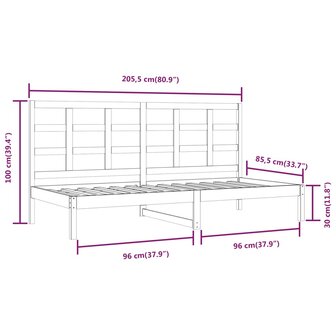 Slaapbank 80x200 cm massief grenenhout wit 8720287089582 6