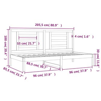 Slaapbank 80x200 cm massief grenenhout wit 8720287091097 6