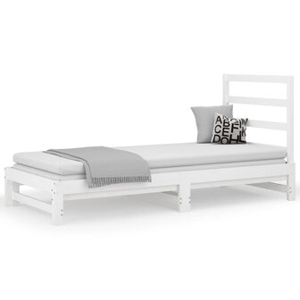 Slaapbank uitschuifbaar massief grenenhout wit 2x(90x200) cm 8720287093442 2