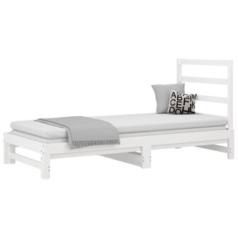 Slaapbank uitschuifbaar massief grenenhout wit 2x(90x200) cm 8720287093442 3