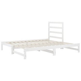 Slaapbank uitschuifbaar massief grenenhout wit 2x(90x200) cm 8720287093442 5