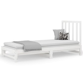 Slaapbank uitschuifbaar massief grenenhout wit 2x(90x200) cm 8720287093596 2