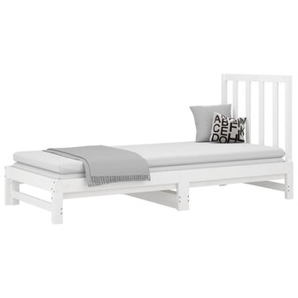 Slaapbank uitschuifbaar massief grenenhout wit 2x(90x200) cm 8720287093596 3
