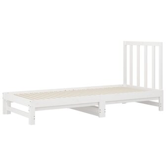 Slaapbank uitschuifbaar massief grenenhout wit 2x(90x200) cm 8720287093596 4