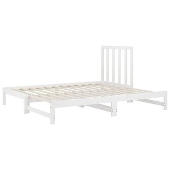 Slaapbank uitschuifbaar massief grenenhout wit 2x(90x200) cm 8720287093596 5
