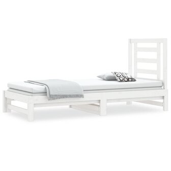 Slaapbank uitschuifbaar massief grenenhout wit 2x(90x200) cm 8720287096443 2