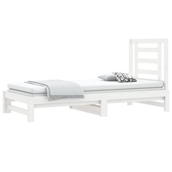 Slaapbank uitschuifbaar massief grenenhout wit 2x(90x200) cm 8720287096443 3