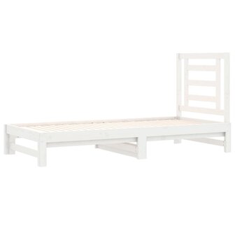 Slaapbank uitschuifbaar massief grenenhout wit 2x(90x200) cm 8720287096443 4