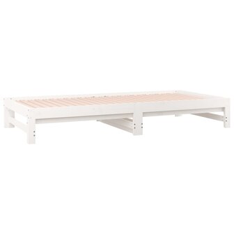Slaapbank uitschuifbaar massief grenenhout wit 2x(90x200) cm 8720287096443 5