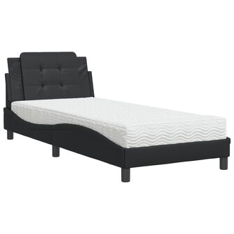 Bed met matras kunstleer zwart 100x200 cm 8721012353282 2
