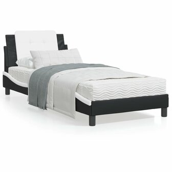 Bed met matras kunstleer zwart en wit 100x200 cm 8721012353336 1