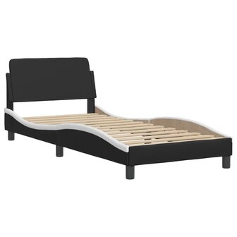 Bed met matras kunstleer zwart en wit 100x200 cm 8721012353336 4