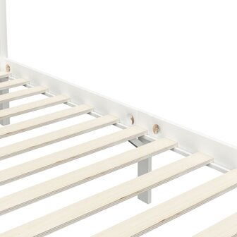 Hemelbedframe massief grenenhout wit 100x200 cm 8719883677460 5