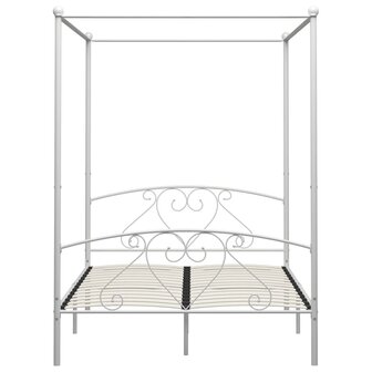 Hemelbedframe metaal wit 140x200 cm 8719883783451 3