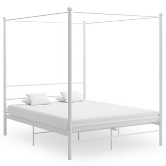 Hemelbedframe metaal wit 160x200 cm 8720286163795 1