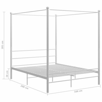 Hemelbedframe metaal wit 160x200 cm 8720286163795 6