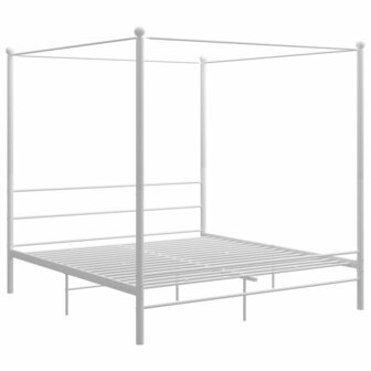 Hemelbedframe metaal wit 200x200 cm 8720286163856 2