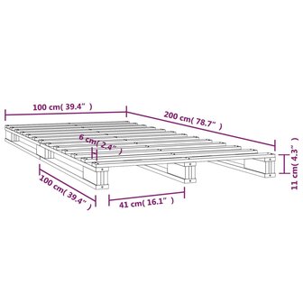 Palletbed massief grenenhout grijs 100x200 cm 8720287139690 8