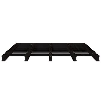 Palletbed massief grenenhout zwart 135x190 cm 8720287140214 5