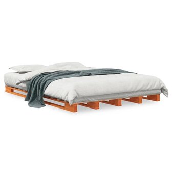Palletbed massief grenenhout wasbruin 140x200 cm 8721012315297 1