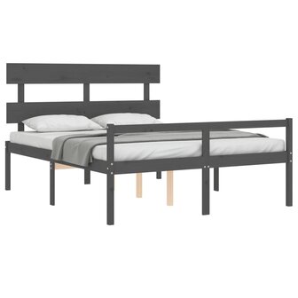 Seniorenbed met hoofdbord massief hout grijs 8720845405281 4