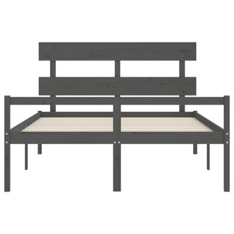 Seniorenbed met hoofdbord massief hout grijs 8720845405281 6