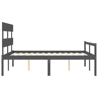 Seniorenbed met hoofdbord massief hout grijs 8720845405281 7