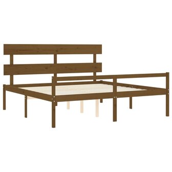 Seniorenbed met hoofdbord massief hout honingbruin 200x200 cm 8720845405441 5