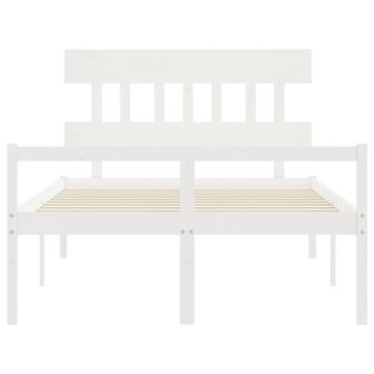 Seniorenbed met hoofdbord massief hout wit 140x200 cm 8720845405878 6