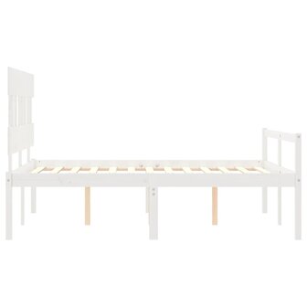 Seniorenbed met hoofdbord massief hout wit 140x200 cm 8720845405878 7