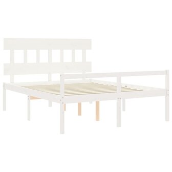Seniorenbed met hoofdbord massief hout wit 8720845405922 5