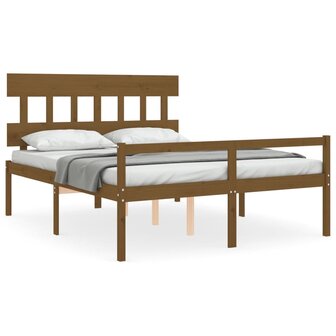 Seniorenbed met hoofdbord massief hout honingbruin 8720845405946 2
