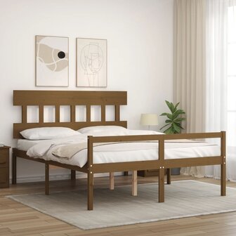 Seniorenbed met hoofdbord massief hout honingbruin 8720845405946 3