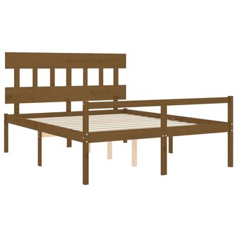 Seniorenbed met hoofdbord massief hout honingbruin 8720845405946 5
