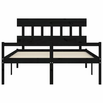 Seniorenbed met hoofdbord massief hout zwart 8720845405953 6