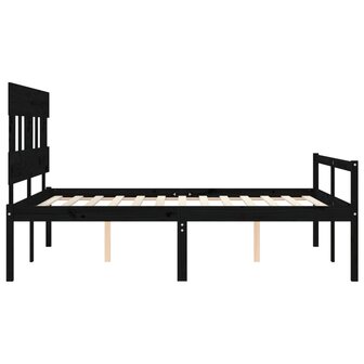 Seniorenbed met hoofdbord massief hout zwart 8720845405953 7