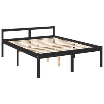 Seniorenbed met hoofdbord massief hout zwart 8720845405953 9